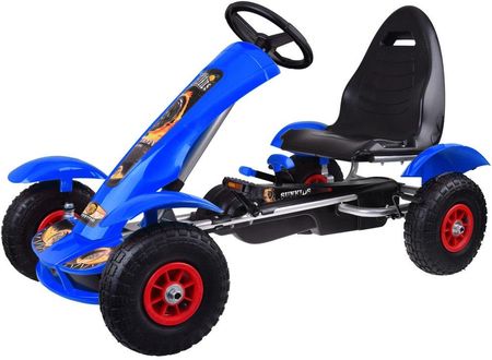Jokomisiada Niebieski Sportowy Gokart Na Pedały Dla Dzieci 50Kg Pompowane Koła Sp0209 - zdjęcie 4