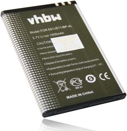 Vhbw Bateria Do Nokii 6650 / E6-00 E52 E90 N97 1000 Mah 106113101