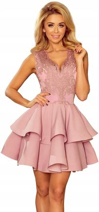 200-10 CHARLOTTE - ekskluzywna sukienka z koronkowym dekoltem - LILA L