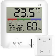 TERMOMETR STACJA POGODY POGODOWA WEWN�TRZNY HIGROMETR ZEGAR BATERIA LCD