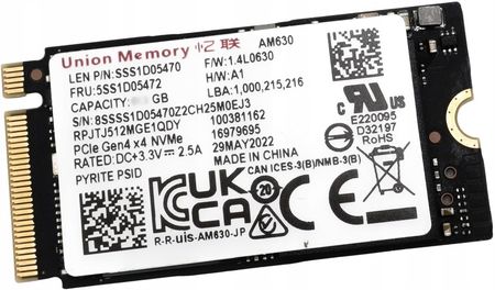 Dysk SSD Dysk do komputera laptopa Union Memory AM630 NVMe 512GB M