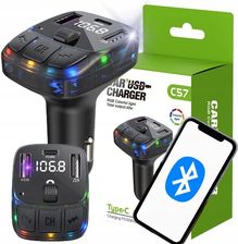 TRANSMITER SAMOCHODOWY FM MP3/WMA 2xUSB + USB C BLUETOOTH 5.3 LED QC 3.0