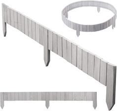 Kadax Płotek Drewniany Rollborder Ansjo 115x10cm Biały 39970