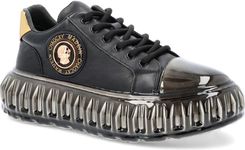 Zdjęcie Skórzane sneakersy męskie - JOHN DOUBARE CC2881 CZARNE - Dąbie