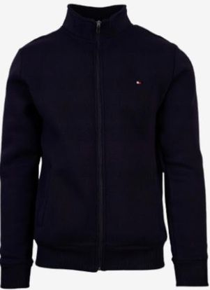 BLUZA MĘSKA OCIEPLANA ROZPINANA Z KIESZENIAMI GRANATOWA Z NASZYWKĄ XL