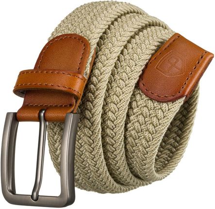 Beżowy, parciany pasek męski do spodni - Peterson