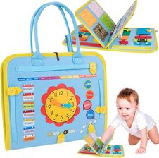 Zdjęcie TABLICA SENSORYCZNA MANIPULACYJNA MONTESSORI ZEGAR MATERIAŁOWA NAUKA - Gołańcz