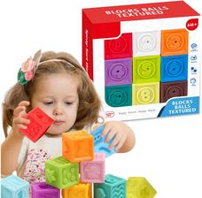 Zdjęcie Klocki Piłeczki sensoryczne Piłki sensory do ćwiczeń GUMOWE PISZCZKI - Złotów