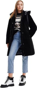 DESIGUAL Kurtka Kobiety Poliuretan Czarny GR72877 - Rozmiar: L