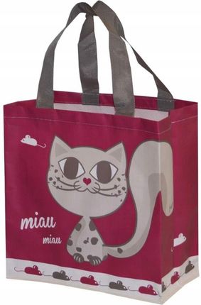 Torba na zakupy 10L 25x15x27 Kitikat bordowa 1szt