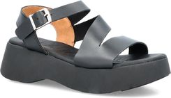 Zdjęcie Skórzane sandały na platformie - OH! MY SANDALS 5685 CZARNE - Poręba