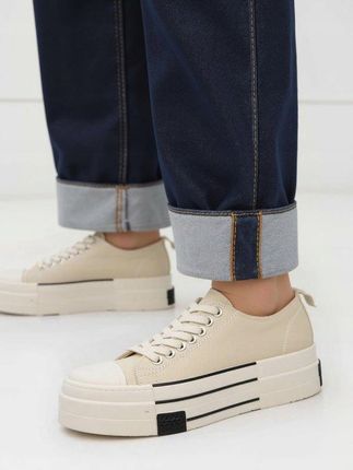 Damskie Trampki NINA SNEAKERSY BEŻOWE KREMOWE WYSOKA PODESZWA PLATFORMA 37