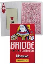 Modiano karty Bridge 2 Jumbo Index czerwone