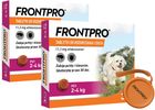 Frontpro tabletki na pchły i kleszcze S 11,3mg 2-4kg x 3tabl x 2 opakowania + Silikonowe etui na smakołyki dla psa GRATIS!