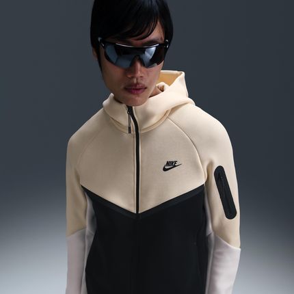 Męska bluza z kapturem i zamkiem na całej długości Windrunner Nike Tech - Brązowy
