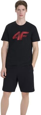 T-shirt męski 4F Koszulka regular z nadrukiem czarny - zdjęcie 2