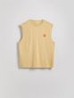 Reserved - Bawełniany tank top - musztardowy