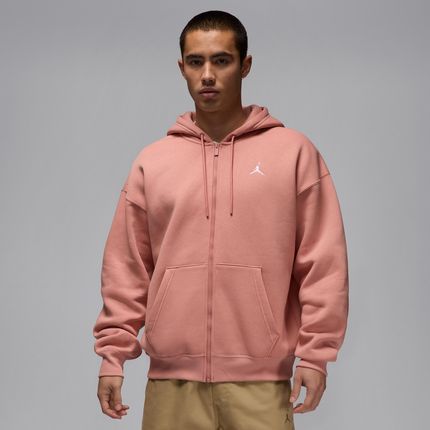 Męska bluza o kroju oversize z kapturem i zamkiem na całej długości Jordan Brooklyn Fleece - Różowy
