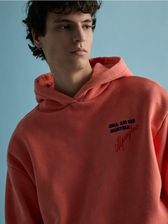 Reserved - Bawełniana bluza z haftem - pomarańczowy