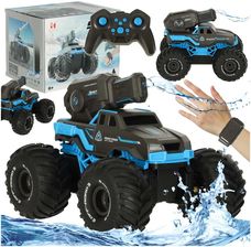 Samochód Rc Amfibia Wodoodporny Sterowany Gestami Ręką + 2 Piloty Niebieski