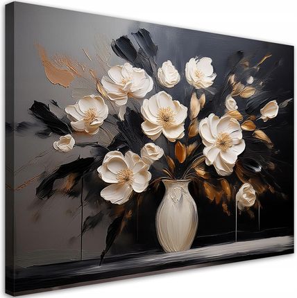Feeby Bukiet Kwiatów w Wazonie Boho obraz nowoczesny na ściane do salonu 60x40