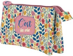 Dohe - Potrójne etui szkolne - 3 przegrody, uniwersalna torba, wymiary 23x12x2,5 cm, zapięcie na suwak, wykonane z odpornego poliestru - C' Est La Vie
