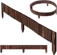 Kadax Płotek Drewniany Rollborder Ansjo Obrzeże 115x10cm Brązowy 39971