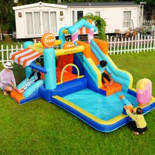 Flieks Nadmuchiwany Dmuchany Zamek Ze Zjeżdżalnią Wodną Dla Dzieci Na Zewnątrz Park Wodny Centrum Zabaw Wodnych Z Dmuchawą 395X340X23