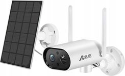 Anran Kamera Zewnętrzna Z Panelem Słonecznym, 2K, 3Mpx, Rotacyjna, Wlan