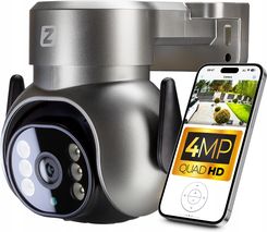 Zintronic Zewnętrzna Kamera Obrotowa Ip 4Mpx 4Mp Wifi Zoom Aplikacja Szara