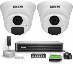 Bcs Zestaw Do Monitoringu Ip 2X Bcs-B-Eip15Fr3(2.0) 5Mpx Ir 30M Audio Poe 1Tb