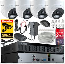 Force Zestaw Monitoringu 4X Kamera Ip 2Mpx Full Hd Rejestrator Aplikacja