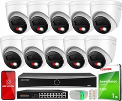Hilook Zestaw Monitoringu 10X Ipc-T280Ha-Luf/Sl 8Mpx Rejestrator Ds-7616Nxi-K2 1Tb