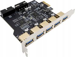 Zdjęcie Karta adapter do komputera PC PCI PCIe 1X na 5x USB-A USB 3.0 3.1 do 5Gbps - Barczewo