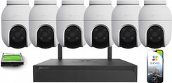 Ezviz Zestaw Do Monitoringu Wifi 6X C8C 3K 5Mp Detekcja Aplikacja Microsd