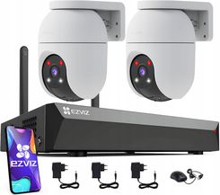 Ezviz Zestaw Monitoringu Wifi Do Domu 2 Kamery 2K+ Nagrywarka 8 Kanałów Aplikacja