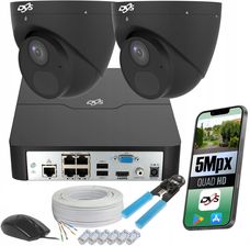 Zdjęcie Dvs Zestaw Do Monitoringu 2 Kamery Kopułowe Czarne Z Mikrofonem Zdalny Podgląd - Imielin