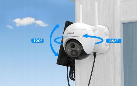 Iegeek Kamera Zewnętrzna Obrotowa Akumulator Bezprzewodowa Ip Wifi 2K 3Mpx 64Gb - zdjęcie 6
