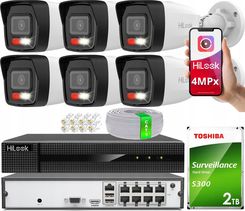Hilook Zestaw Monitoringu Ip 6 Kamer 4Mpx Ipcam-B4-30Dl Nvr-8Ch-4Mp/8P