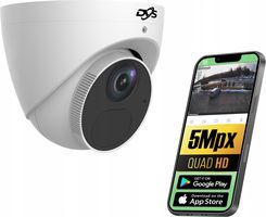 Dvs Zewnętrzna Kamera Kopułka Ip 5 Mpx Poe Onvif Mikrofon Biała Quad Hd