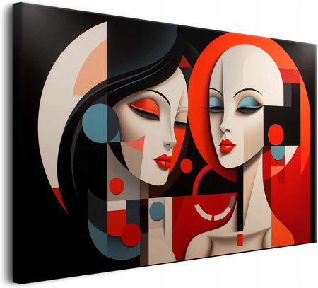 Naklejkomania Obrazy na płótnie obraz na ścianę kobiety geometria abstrakcja 80x120cm