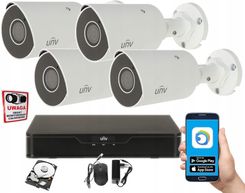Uniview Zestaw Do Monitoringu Ip 8Mpx 4 Kamery Zewnętrzne Poe Aplikacja