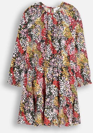 Sukienka tkaninowa wielokolorowa z wiskozy z nadrukiem w kwiaty