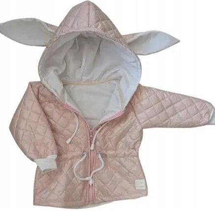 Kurtka pikowana królik parka romby różowe rozmiar 92