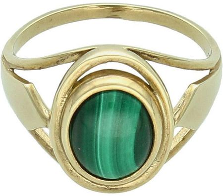 Diament Złoty pierścionek z malachitem próba 333 rozmiar 13 DIA-PRS-9206-333