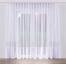 Dekoria.Pl Firana Na Haczykach Flex Podwójnych Biały Ze Złotym Wzorem Woale I Firany 140x260 cm (129518543_140X260)