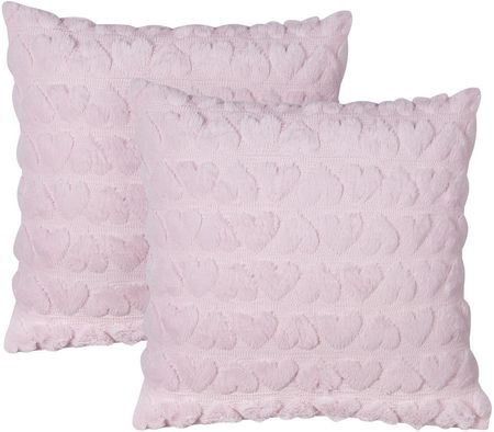 Beliani 2 Poduszki Dekoracyjne Tuftowane W Serca 45X45Cm Różowe Astrantia (450662BEL)
