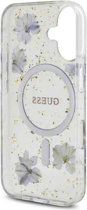 Guess Etui Resin Flowers Glitter Magsafe Do Iphone 16 Fioletowy - zdjęcie 3