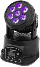 Oświetlenie sceniczne LED typu wash, mieszanie kolorów RGBWA+UV, sterowanie DMX512, ruchoma głowica RGBWA UV, wtyczka EU