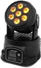 Oświetlenie sceniczne LED typu wash, mieszanie kolorów RGBWA+UV, sterowanie DMX512, ruchoma głowica RGBW, wtyczka EU